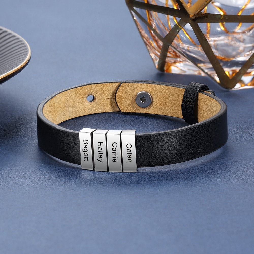 Personalized Men Bracelet Family Names 