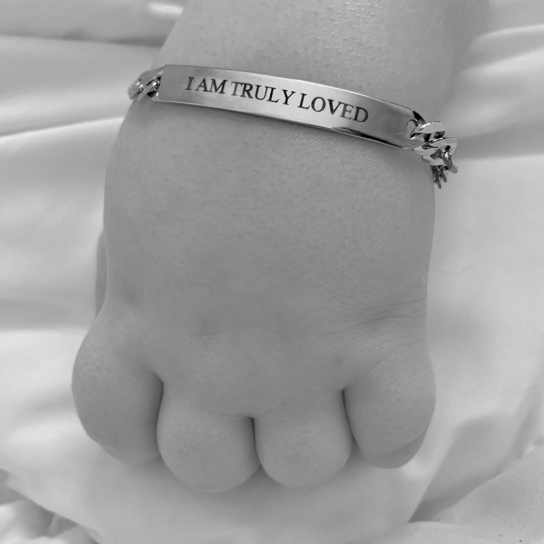 Kids Name Bracelet Child ID Bracelet Personalized Baby ID Etsy