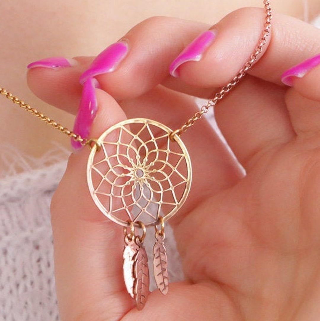 Buy Dreamcatcher Necklace, Gold Necklace Dream Catcher Charm, Protective  Jewelry, Inspirational Jewelry, Birthday Gift, Ready to Ship Gift Online in  India - Etsy