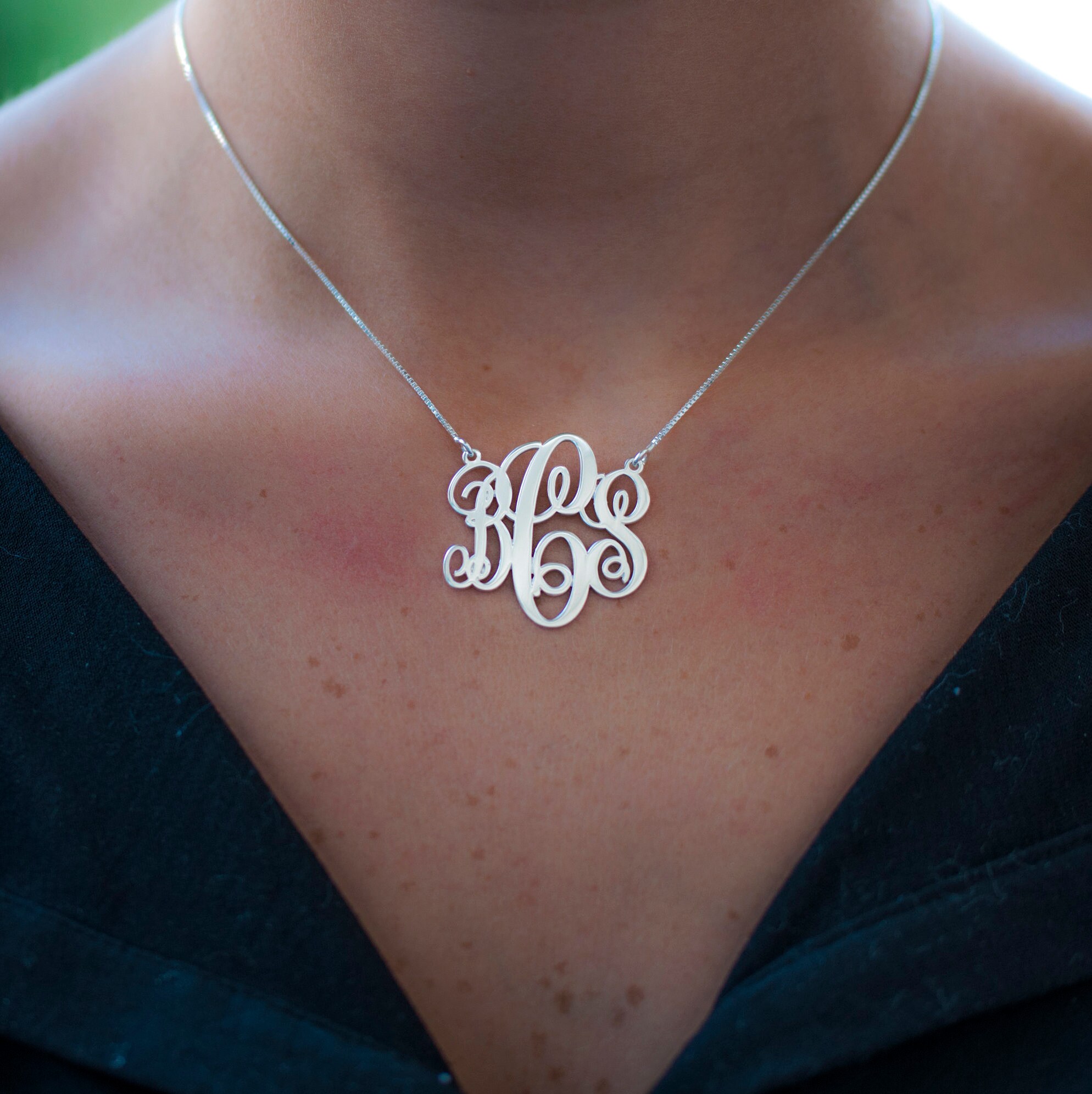 Custom Made Monogram Monogram Necklace Initial Necklace Custom Made Monogram Monogram Necklace Initial Necklace