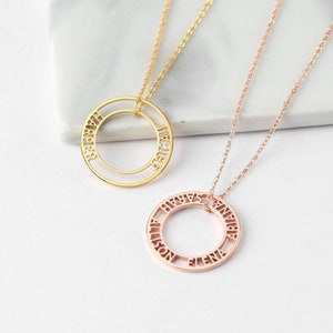 Personalized Name Necklace, Two - Three Name Pendant, Date Nameplate Necklace with Multiple Names - Gift for Girlfriend