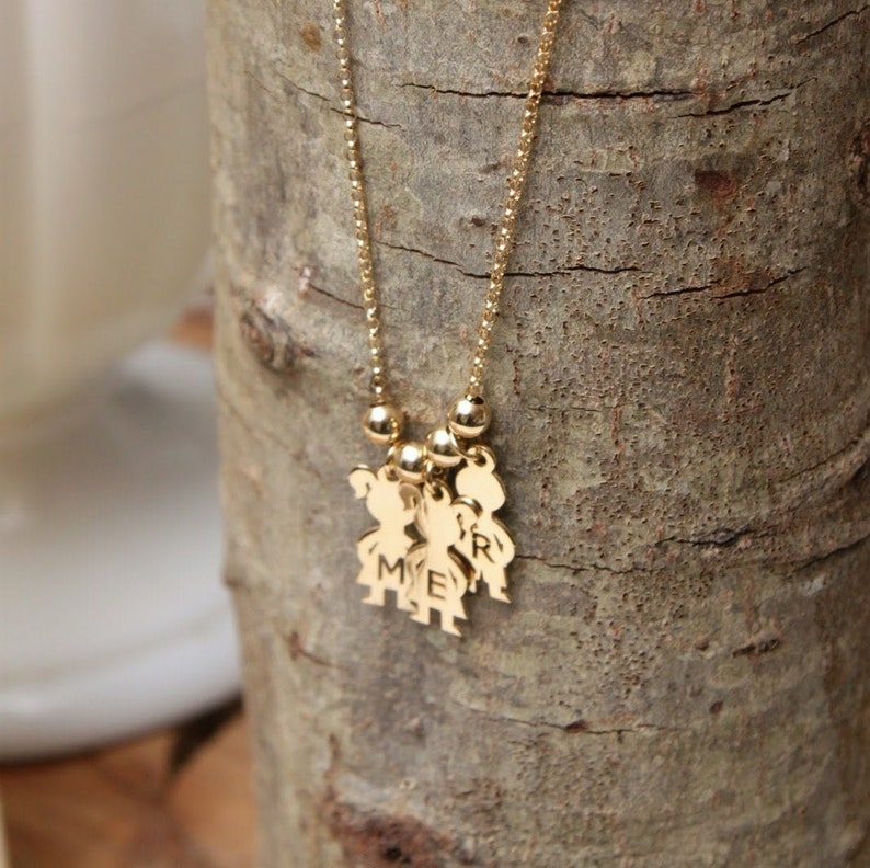 Boy & Girls Charms Mom Necklace With Children's Name Etsy