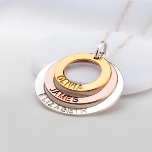 Grandmother Necklace - Engraved Family Necklace - Grandma Necklace With Names - Grandchildren Jewelry - Birthstone Necklace For Grandma