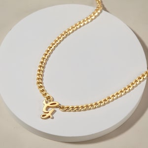 Collar con inicial personalizado: colgante con letra personalizada en cadena, joya con el alfabeto, regalo de cumpleaños para mujeres o adolescentes.