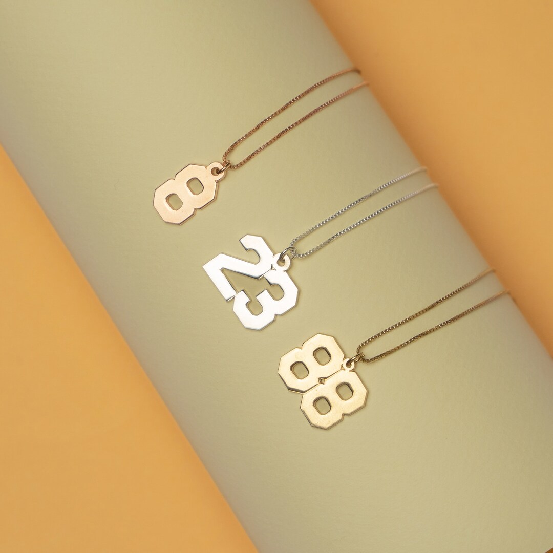 Number Necklaces Sports Number Necklace Baseball Number Necklace