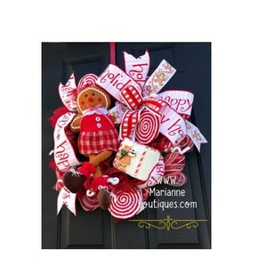 Gingerbread Wreath,  Gingerbread Girl Wreath, Fake Gingerbread Cake, Gingerbread Wreaths, Gingerbread Decor, Ginger Bread Wreath.