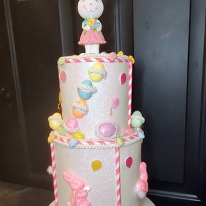 Fake bake cake, Easter decor,  Easter decorations,  Easter cake, Easter centerpiece,  cake centerpiece