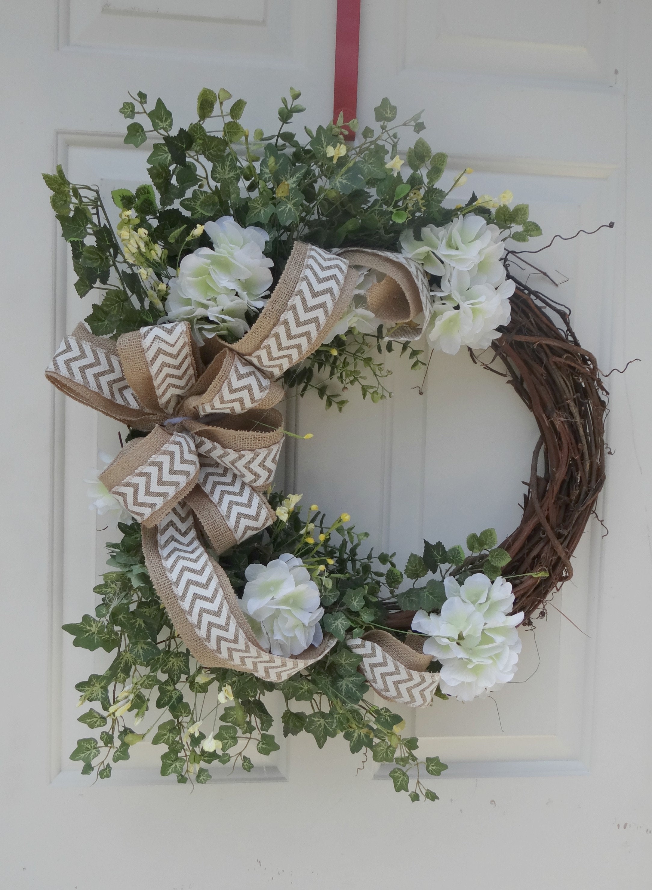 Spring Wreath Front Door Wreath Spring Hydrangea Wreath | Etsy