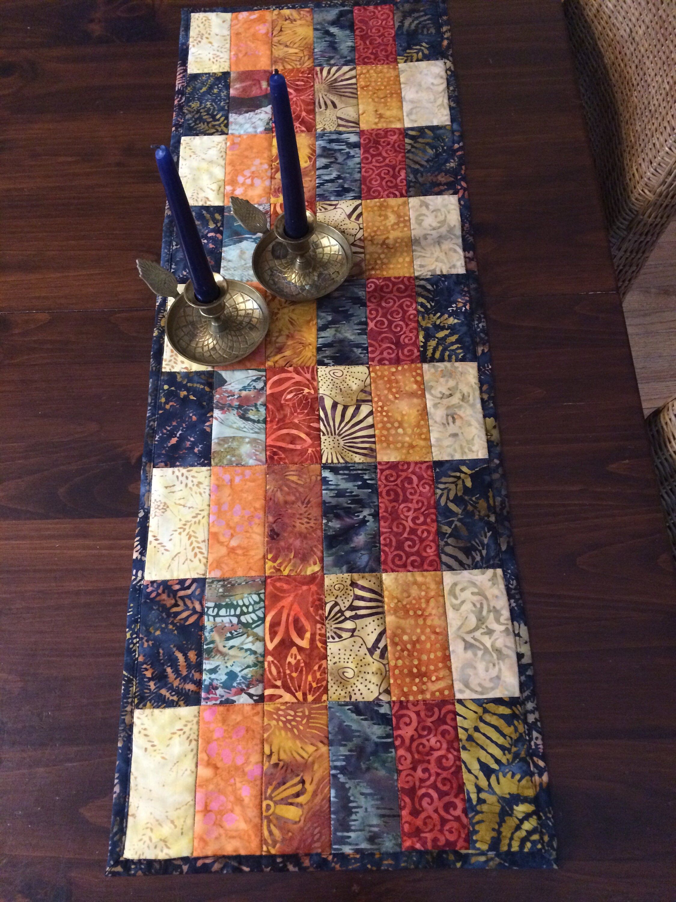 PDF pattern: Modern Quilted Batik Table Runner | Etsy