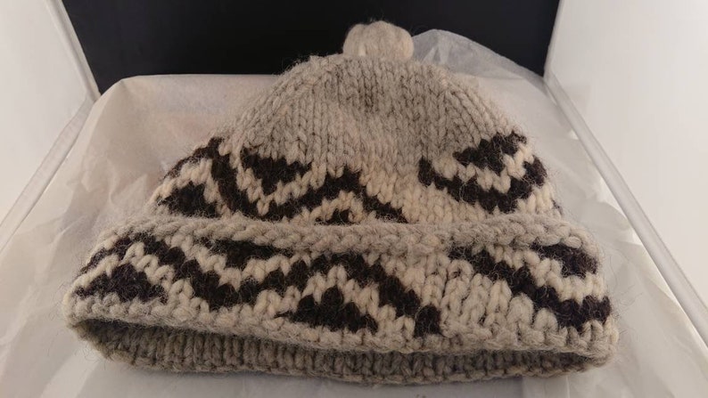 Large Men/'s Salish Style Wool Hat from the Okanagan Valley BC.