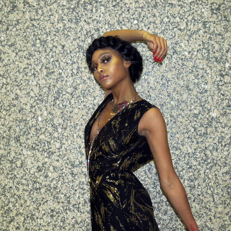 Scandal Asymmetrical Wrap Gown