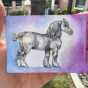 Carte à collectionner Draft Horse Watercolor Artist