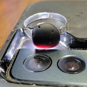 Black Beach Glass Rings- Lake Erie Beach Glass; One size fits most