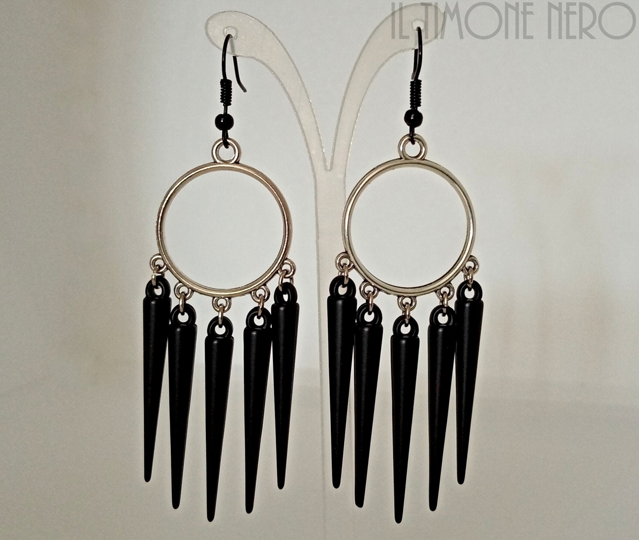 Hematite Black Spike Earrings Gothic Earrings Gothic Goth Steampunk