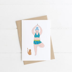 Gimme Some Om Greeting Card / Yoga Greeting Card / Yoga Cat Greeting Card / Blank Greeting Card