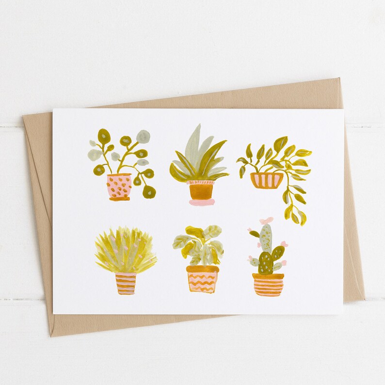 Plant Card / Plant Lover Card/ Plant Stationery Etsy