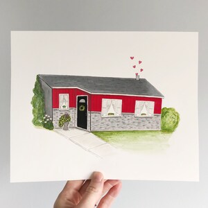 Custom House Portrait, Custom House Illustration, House Drawing, Hand Painted House Portrait 画像 9