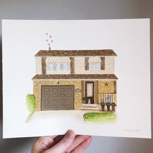 Custom House Portrait, Custom House Illustration, House Drawing, Hand Painted House Portrait 画像 7