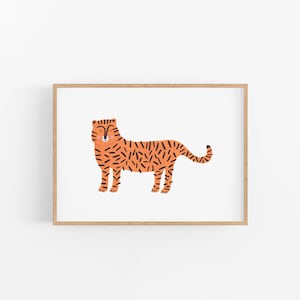 Tiger Art Print / Simple Tiger Print / Kids Room Tiger Art /Nursery Wall Decoration