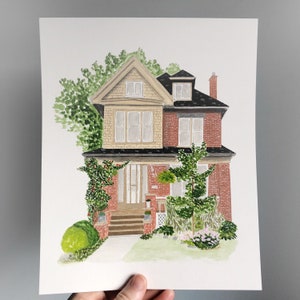 Custom House Portrait, Custom House Illustration, House Drawing, Hand Painted House Portrait 画像 10