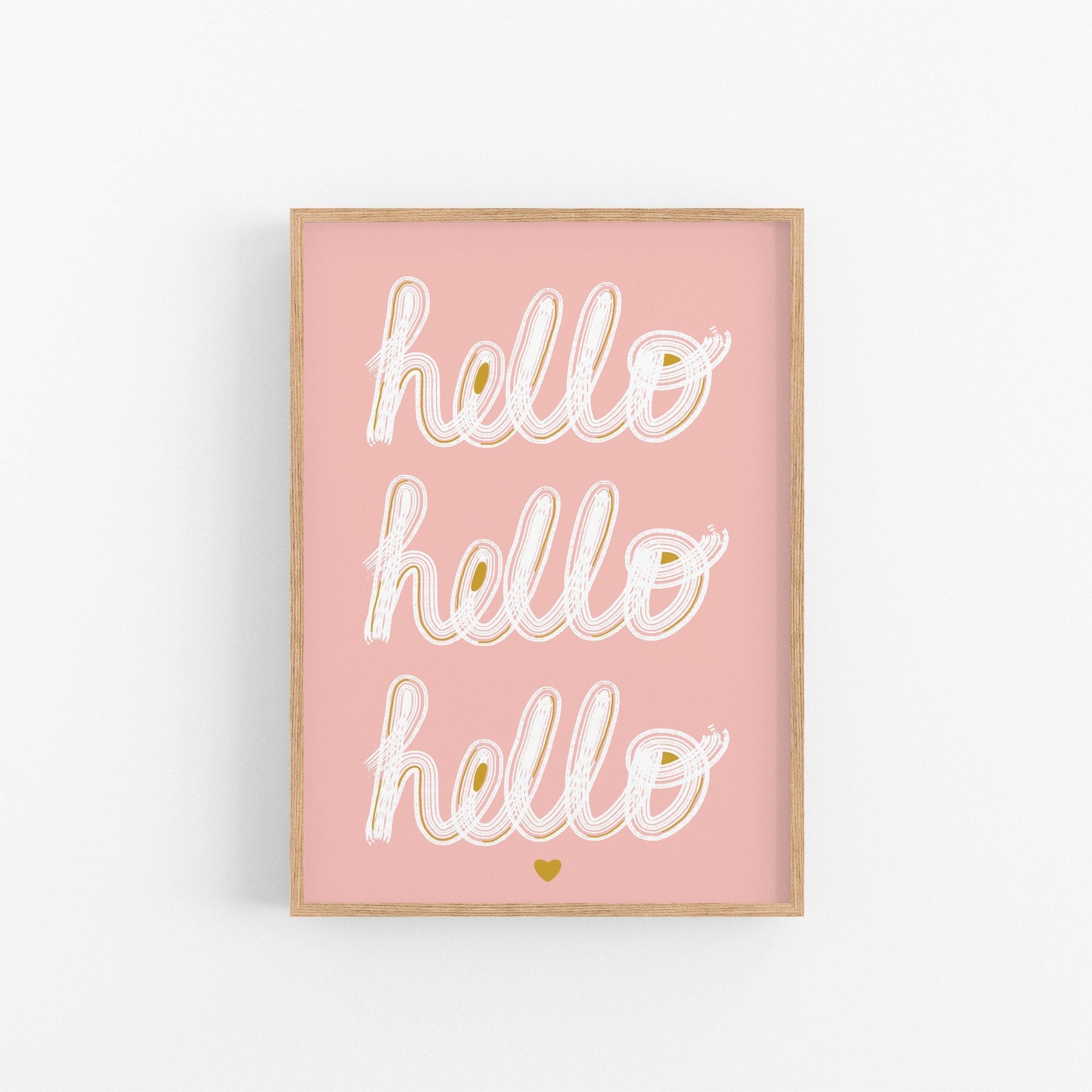 Hello Art Print / Hello Wall Art / Hello Poster /Typography Etsy