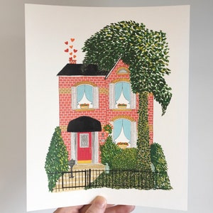 Custom House Portrait, Custom House Illustration, House Drawing, Hand Painted House Portrait 画像 1