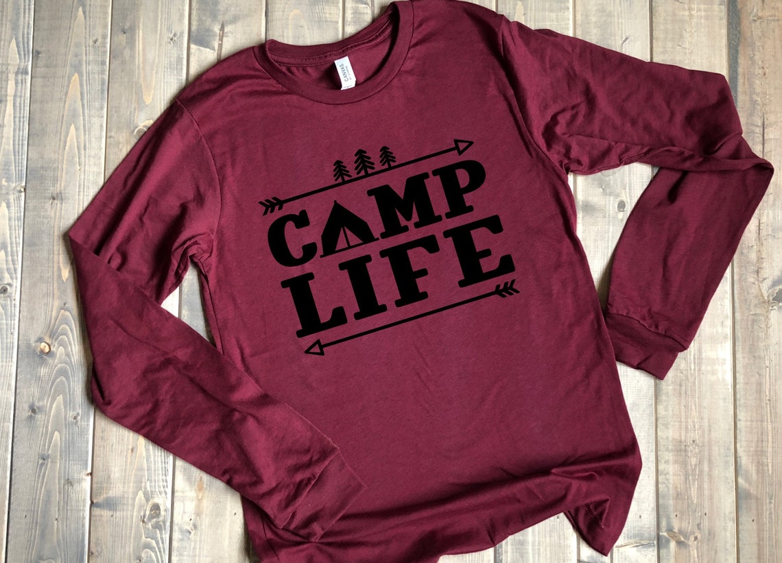 Camp life long sleeve shirt Camping shirt Happy Camper Tee Etsy
