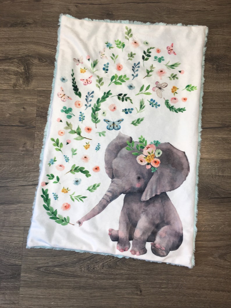 Elephant lovey baby girl blanket elephant bedding baby Etsy
