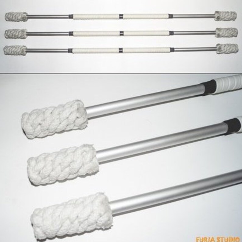 Fire triple Staff Etsy