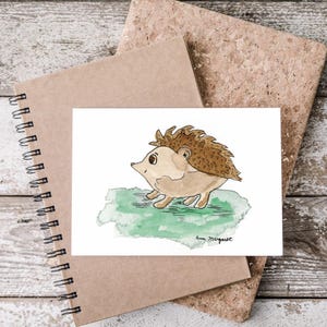Cartes de correspondance, Cartes de voeux vierges avec enveloppes, Papeterie pliée, Hérisson aquarelle, Livraison gratuite, Cartes d'animaux, Cartes faites main
