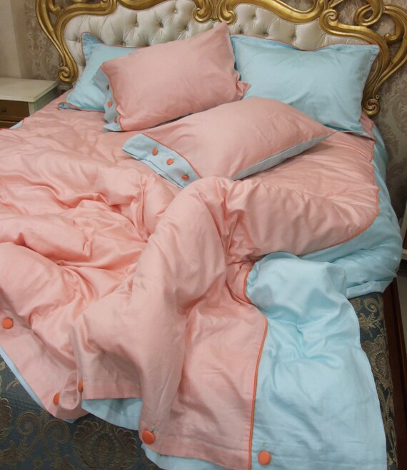 Custom Made Duvet Cover Pure Cotton Sateen Pastel Mint Etsy