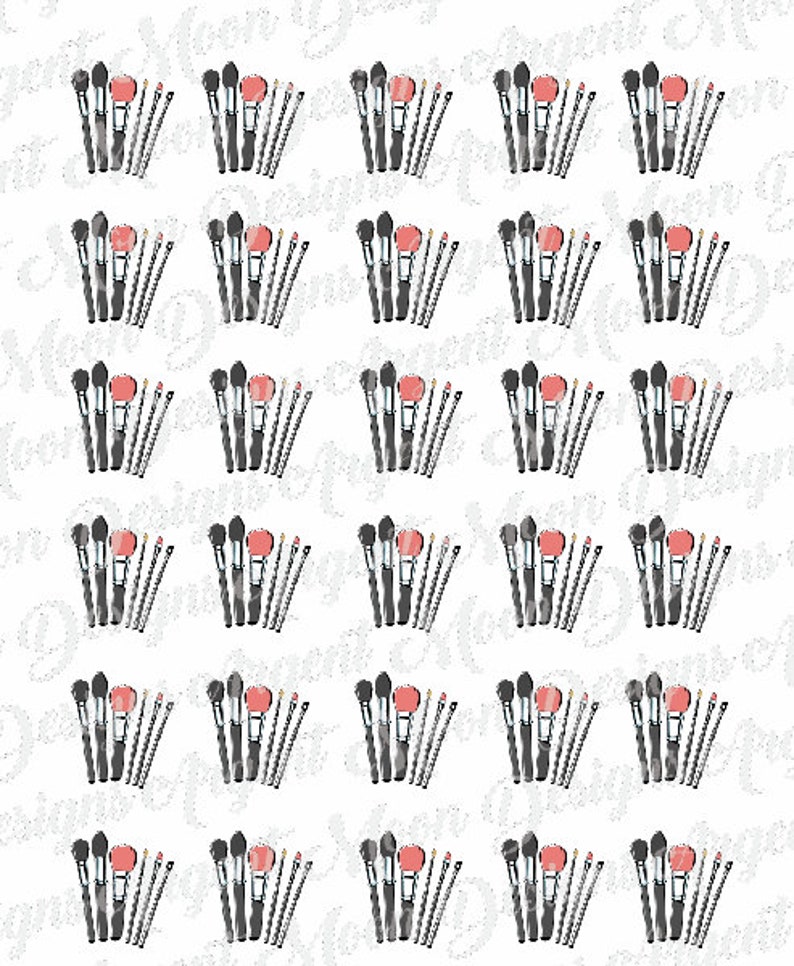 Makeup Brush Sticker Digital File Planner Stickers Print and | Etsy