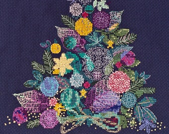 Christmas Tree Counted Cross Stitch Kit Embroidery (7.5"x8.7")