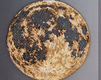 Gold Moon Bead Embroidery Kit Needlework