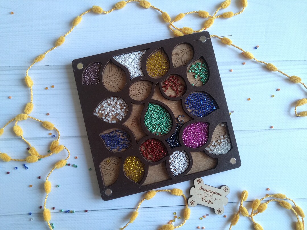 Wood Organizer Box for Beads With Needle Magnet, Jewelry Making ...