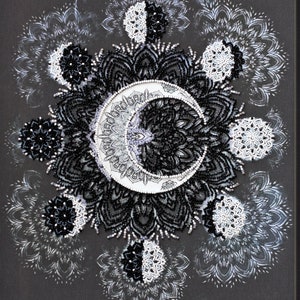 Bead embroidery kit Lunar Moon Phase Calendar beading Astrology needlework kit Hand embroidery pattern Abstract beading AbrisArt Witchy