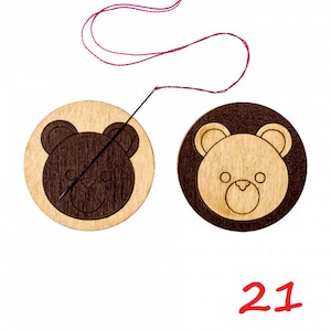Magnetic wooden needle holder for embroidery and cross stitch, animal sewing pin minder, sewing and needlework accessory, small needle nanny