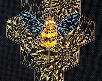 DIY Needlepoint Kit Bee paradise Tapestry kit Cross Stitch Kit, Embroidery kit, Decorative Stitches, Blackwork Embroidery Pattern AH01