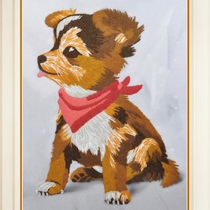 Dog & Cat Long Stitch Kit: Printed Embroidery Art Pattern