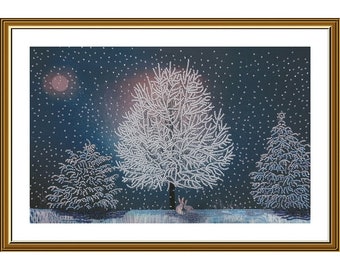 Silver Winter Forest Bead Embroidery Kit: Nova Sloboda Needlework