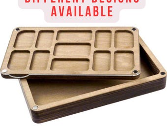 Wooden Bead Organizer Box: Multi-Level Jewelry Making Storage with 11 Cells