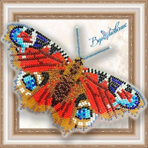 Bead embroidery kit, butterfly embroidery kit, butterfly beading pattern, needlework kit, hand embroidery, embroidery pattern, gift idea