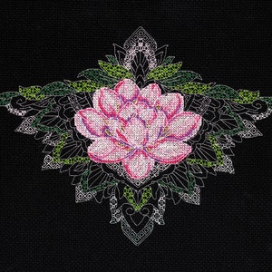 Cross stitch Embroidery kit Lotus Needlepoint Kit. Tapestry kit, Decorative Stitches Counted Cross stitch, cross stitch pattern AbrisArt