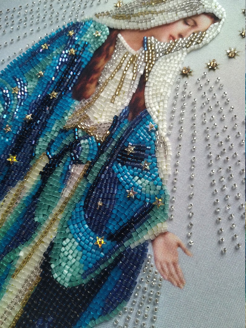 Bead embroidery kit holy virgin mary embroidery christian  etsy