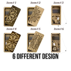 Wooden Organizer for Needlework and Sewing Bundle, Bead Storage Tray with Lid, Magnetic Needle Minder, Embroidery and Craft Supply Holder
