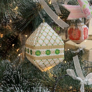3D Christmas tree toy X-mas Ball Christmas Decoration kits, hand embroidery, Christmas embroidery, gift idea Christmas tree decor Golden Key