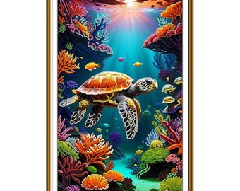 Sea Turtle Jellyfish Bead Embroidery Kit – Ocean Floor DIY Craft Nova Sloboda
