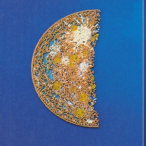Bead embroidery kit Cadence Moon needlepoint kit Needlework kit Hand embroidery, moon embroidery pattern gift idea, beading pattern AbrisArt