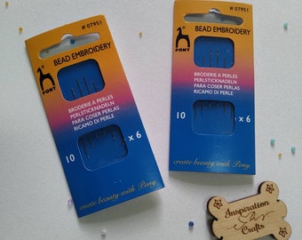 Pony Beading Needles: Gold Eye, Size 10 (Set of 6)