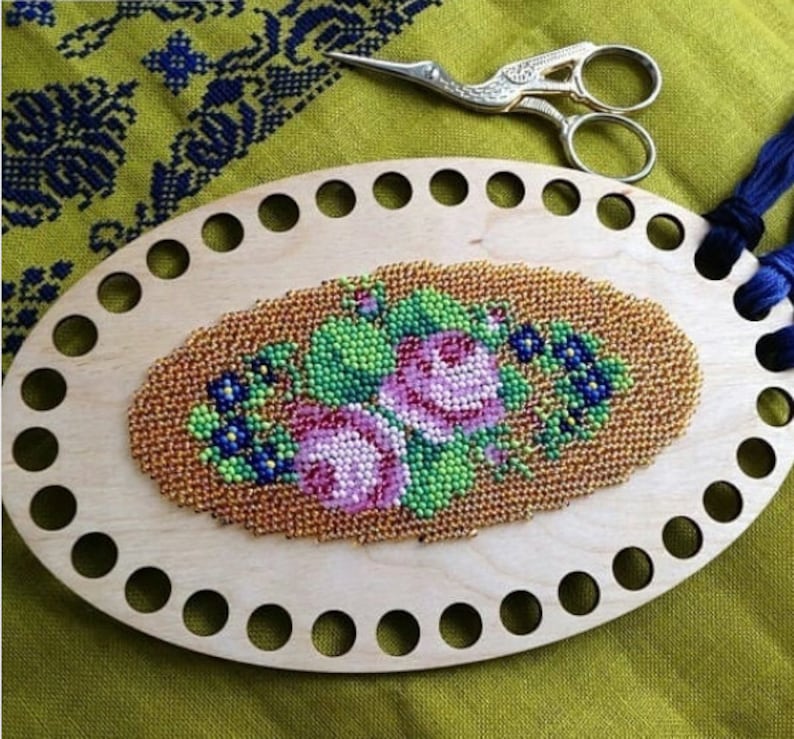 Wood embroidery floss organizer plywood decorative cross Etsy